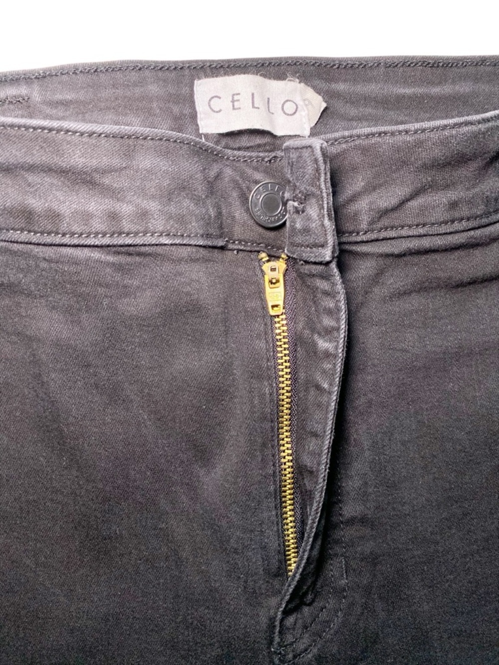 Cello Los Angeles Black Frayed Raw Hem Flare Jeans - Picture 13 of 13